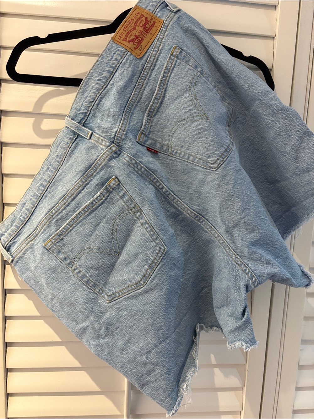Levi's Light Blue High-Rise Denim Cutoff Shorts